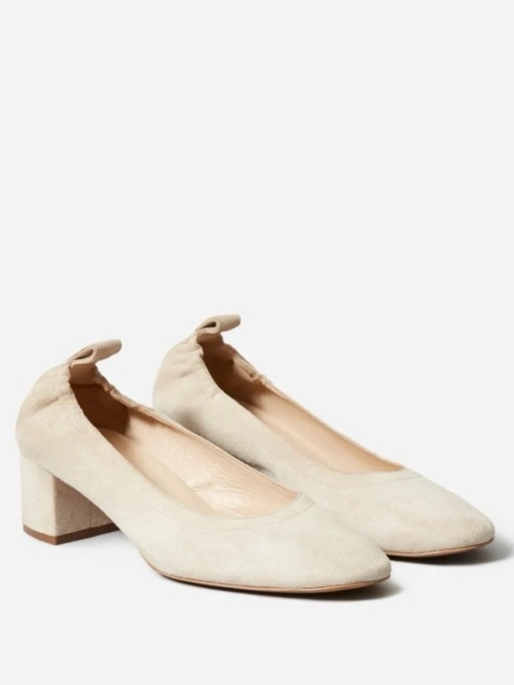 Everlane The Italian Leather Day Heel Beige Tan Suede Women’s 9.5